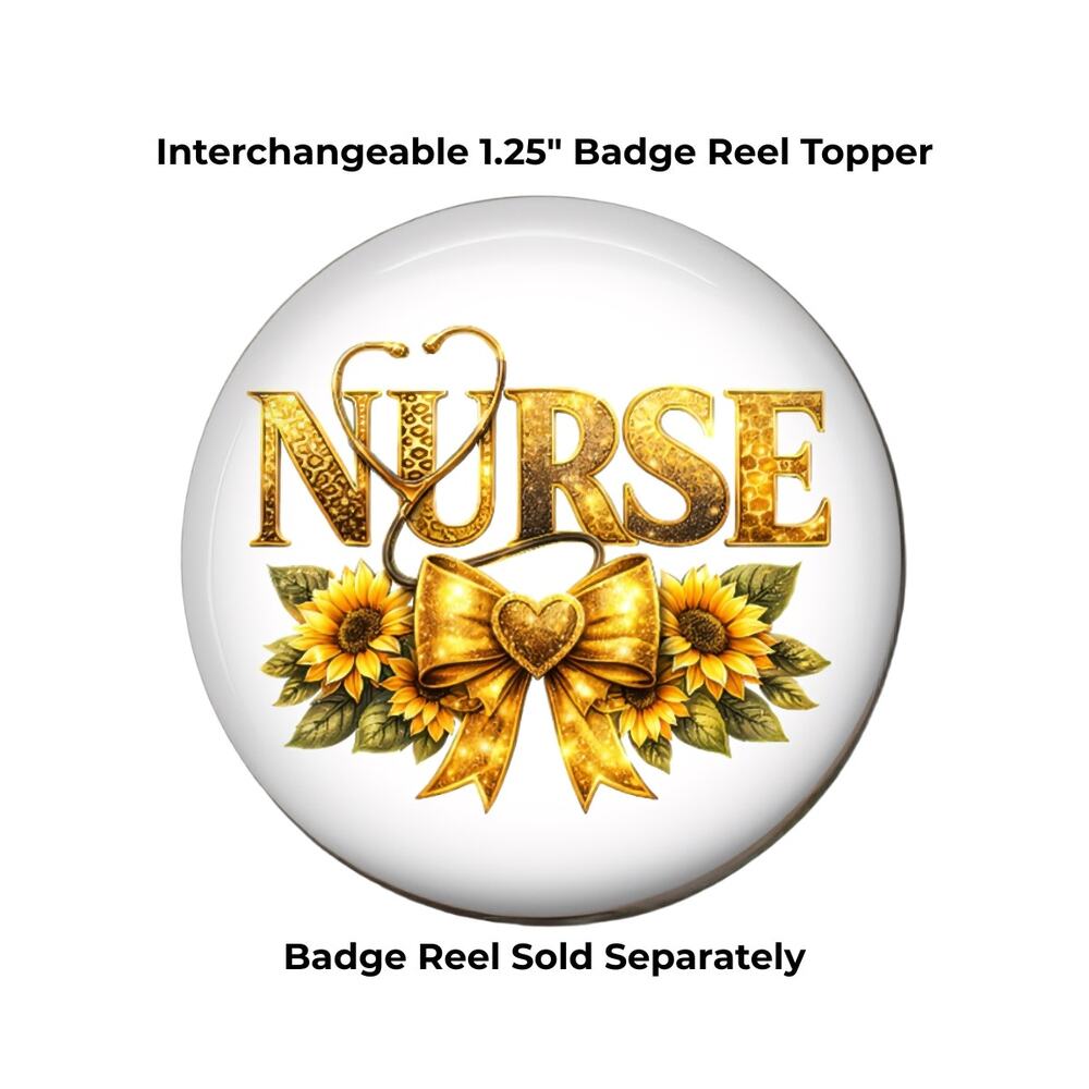 Sunflower Nurse Interchangeable Badge Topper RN CNA LPN Medical Gift
